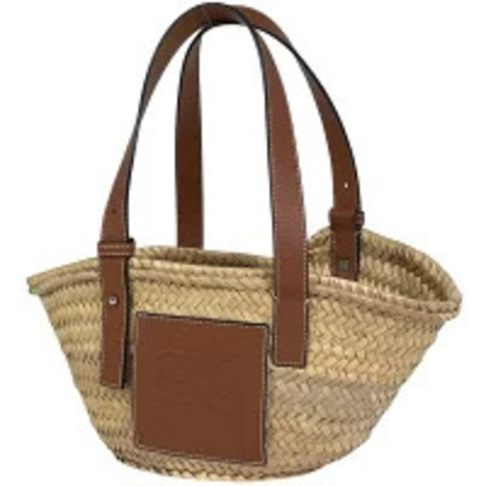 Loewe basket bag woven Anagram palm leaf handbag raffia